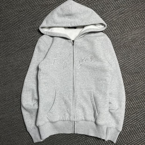 타미힐피거 자수로고 융 내피 후드집업 그레이o 5107