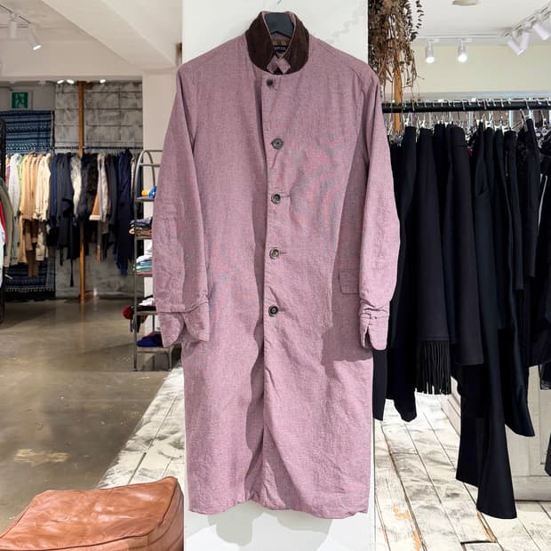 캐피탈 핑크 코듀로이 카라 코트 