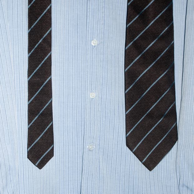 Regimental Stripe Silk Broad Tie