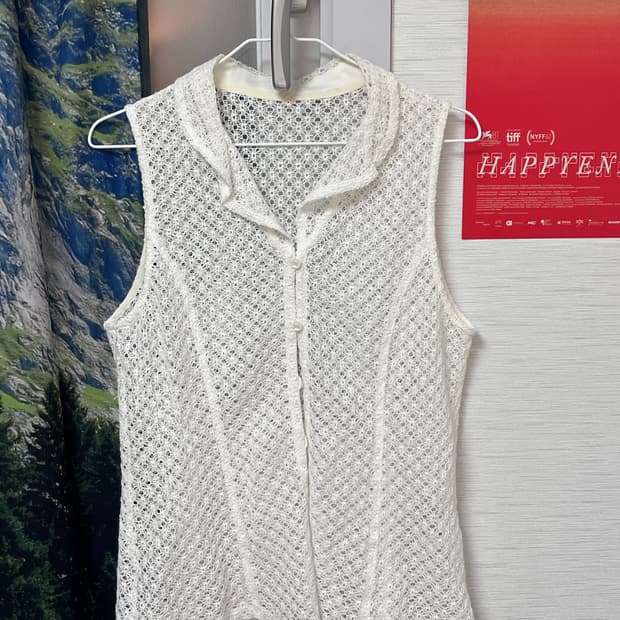 빈티지 레이스 슬리브리스 가디건