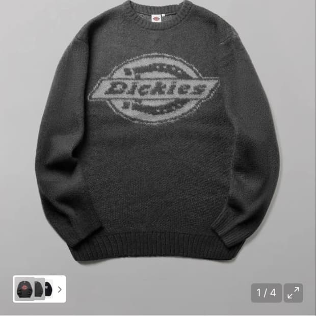 디키즈 빅로고 헤어리 니트 그레이 M