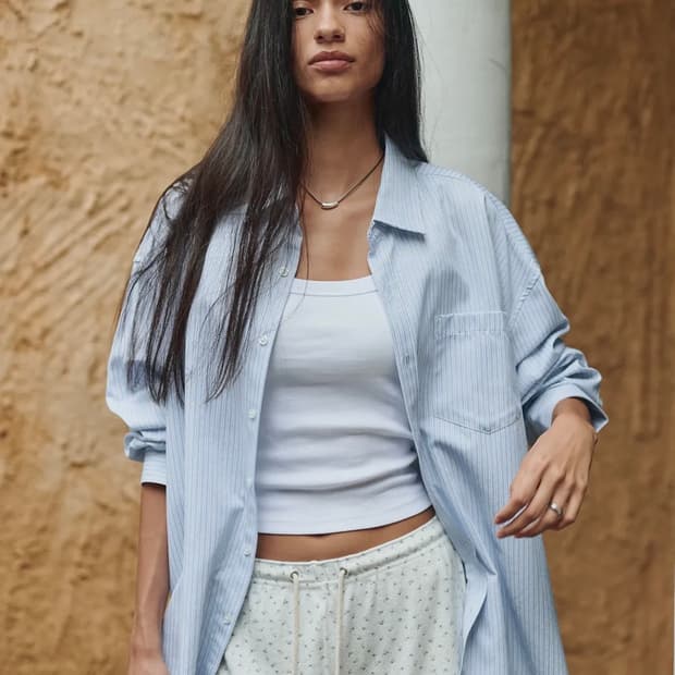 새상품 BITTERCELLS 윈드 스트라이프 셔츠