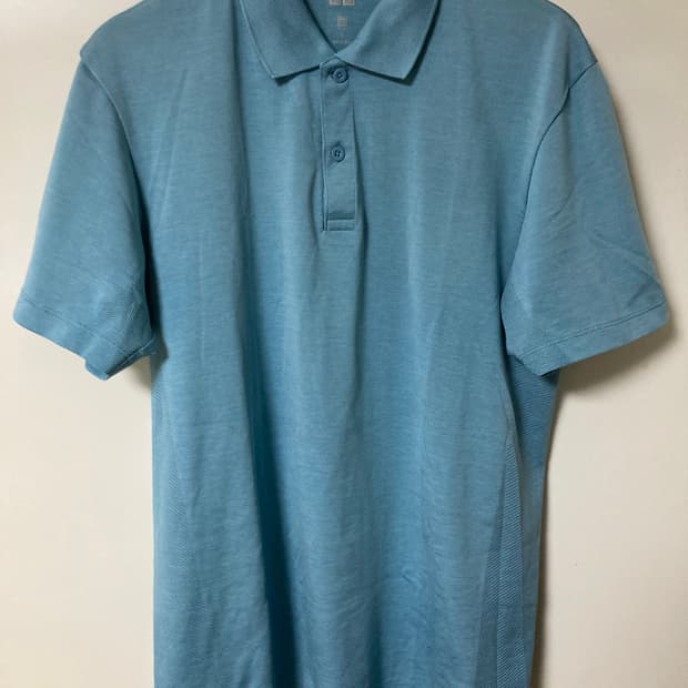 유니클로 DRY-EX 폴로셔츠 스카이 블루 L