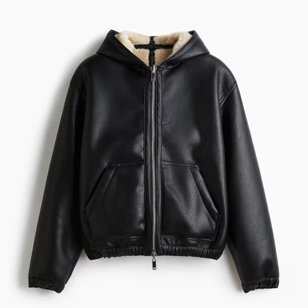 H&M 가죽자켓 에비에이터자켓