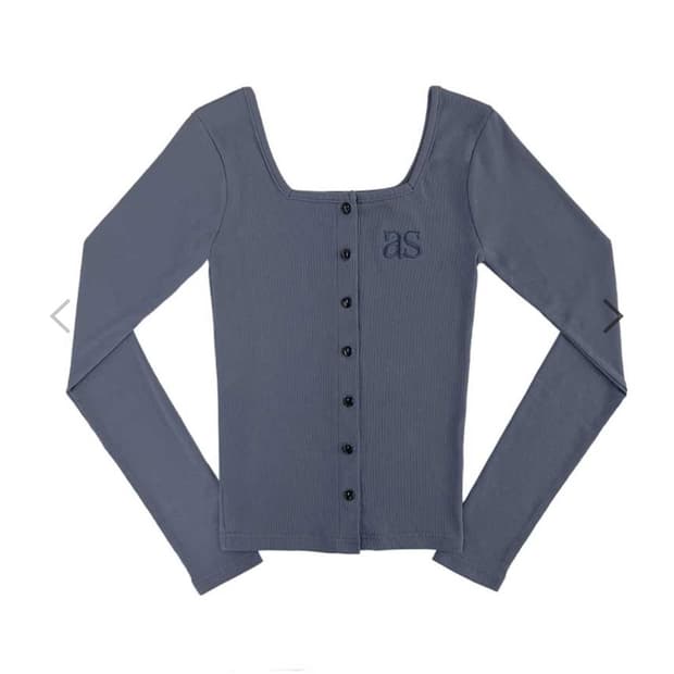 애즈온 SICILY BUTTON CARDIGAN 시실리 가디건 블루