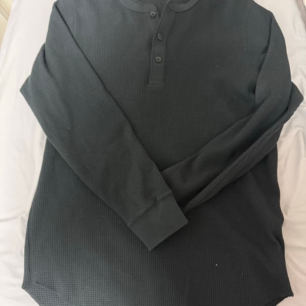 유니클로 와플 헨리넥 L