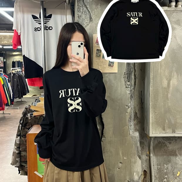 세터 빅로고 롱슬리브리스 긴팔티 블랙 M #csz1399