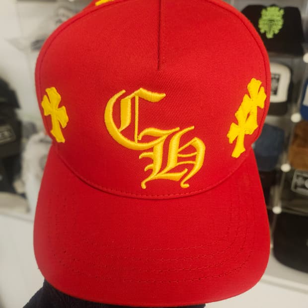 크롬하츠 정품 레더 패치 모자 캡