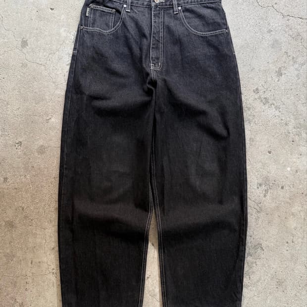 PELLE PELLE Loose Fit Black Denim Pants