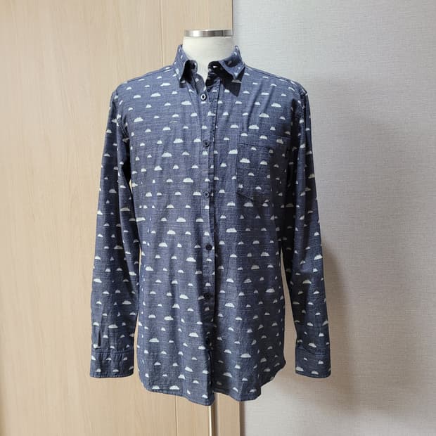 WESC 남자 패턴프린트 샴브레이 셔츠 M 네이비