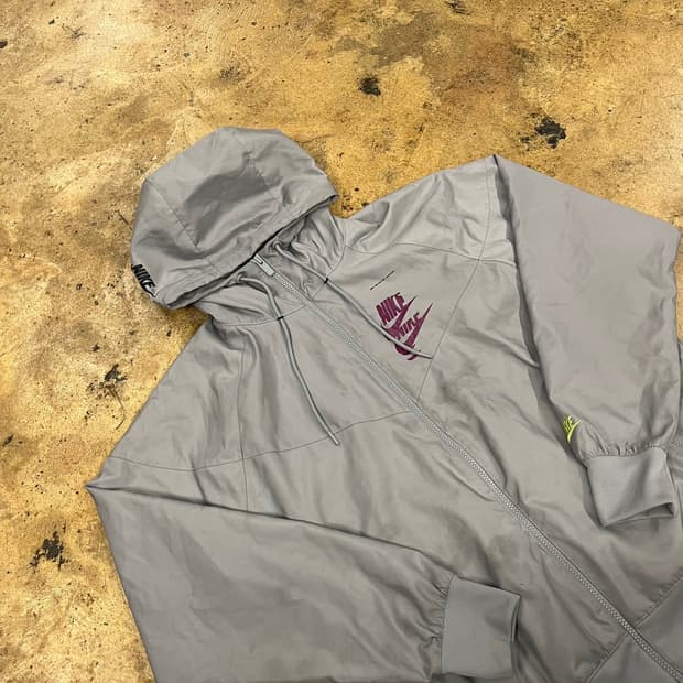 [정품/M] 나이키 바람막이 후드 집업 그레이 b18
