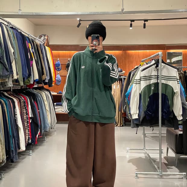 아디다스 타월 플리스 집업  