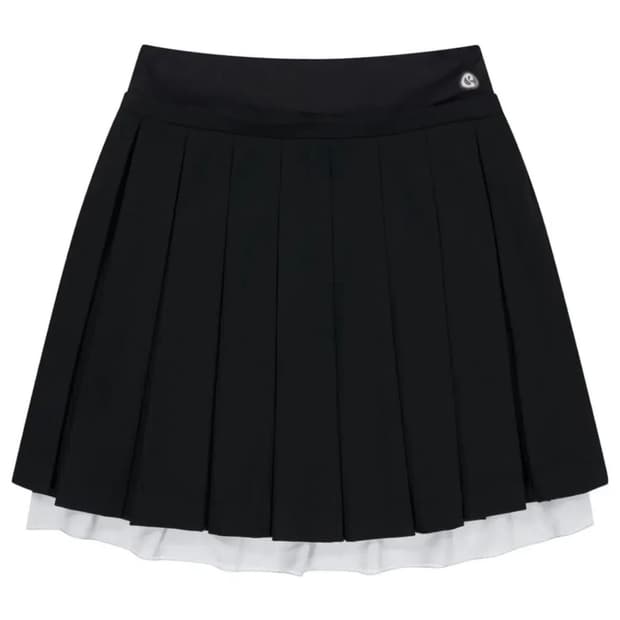 [새제품,뉴진스 해린 착용] 코이세이오 더블 웨이스트 플리츠 스커트 블랙