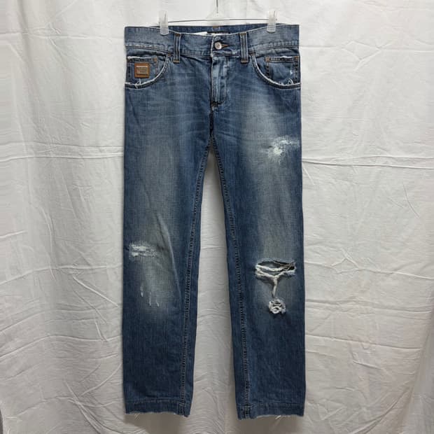 돌체앤가바나 전면 플레이트 디스트로이드 데님