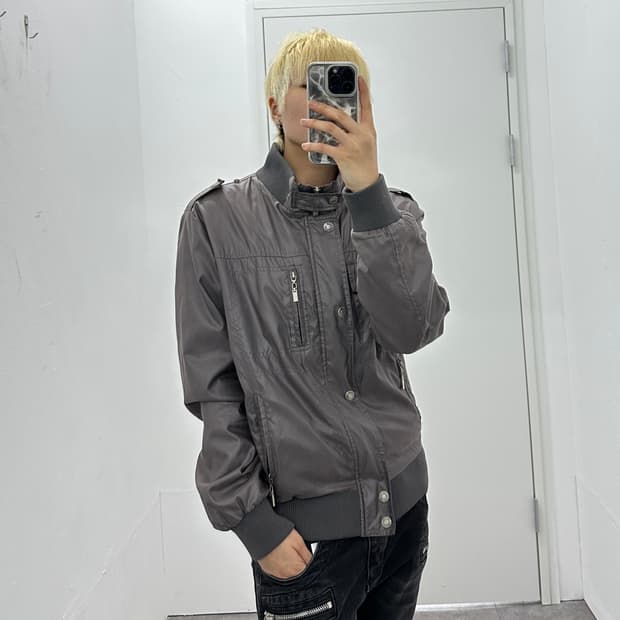 Vintage metallic multi pocket jacket