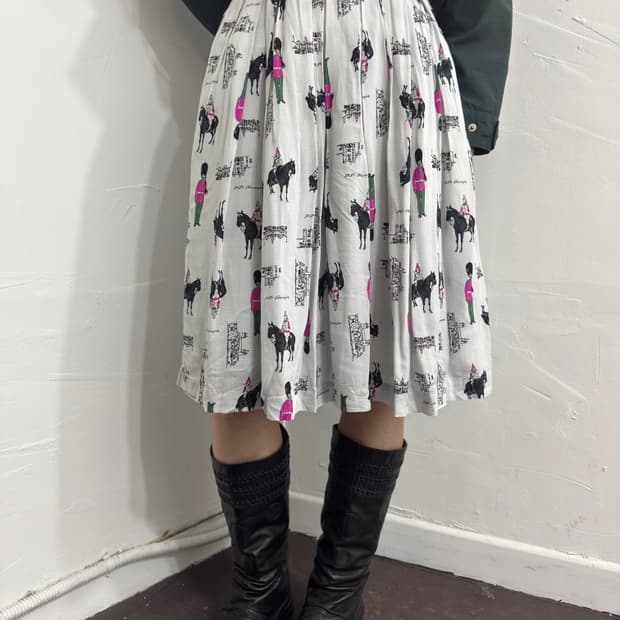 printing midi skirt