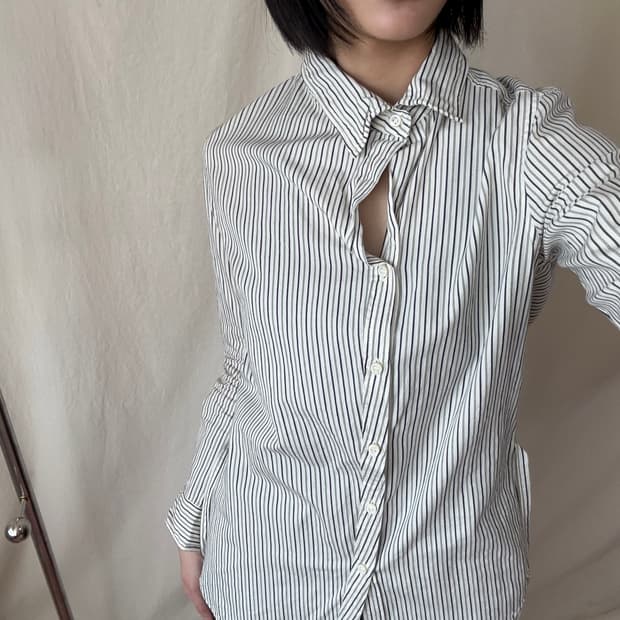 Macphee by Tomorrowland 비대칭 버튼 셔츠