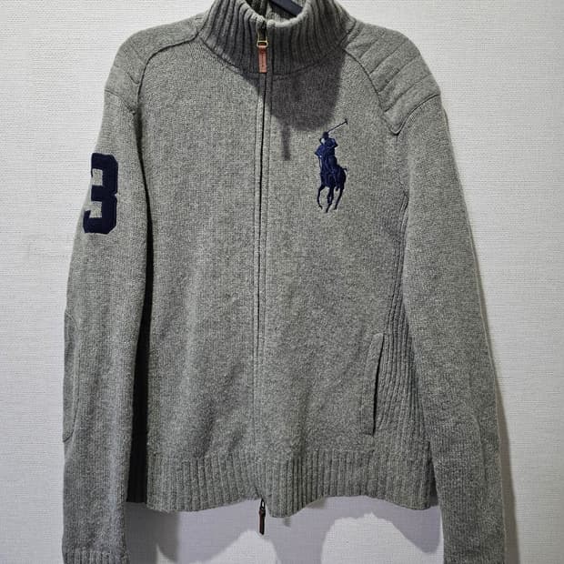 폴로 POLO 빅포니 그레이 집업 니트 집업 95/M