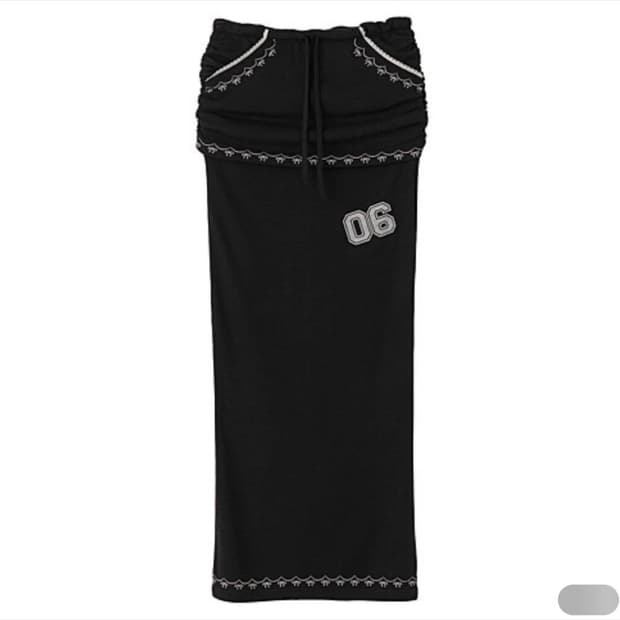 스컬프터 셔링 레이어드 맥시스커트