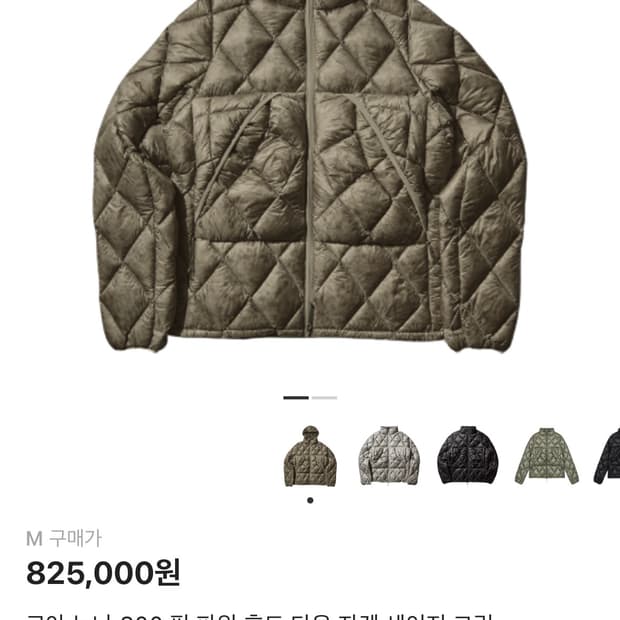 로아 누나 800 필 파워 후드 다운 자켓 세이지 그린 M