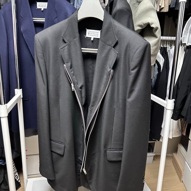 마르지엘라 집업 라펠 블레이저 블랙 46사이즈