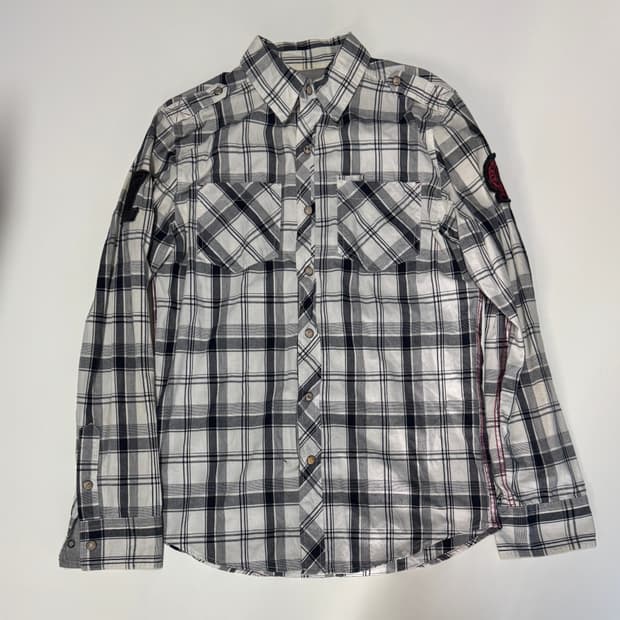 정품!! 할리데이비슨 포켓 타단 체크 버튼 웨스턴셔츠