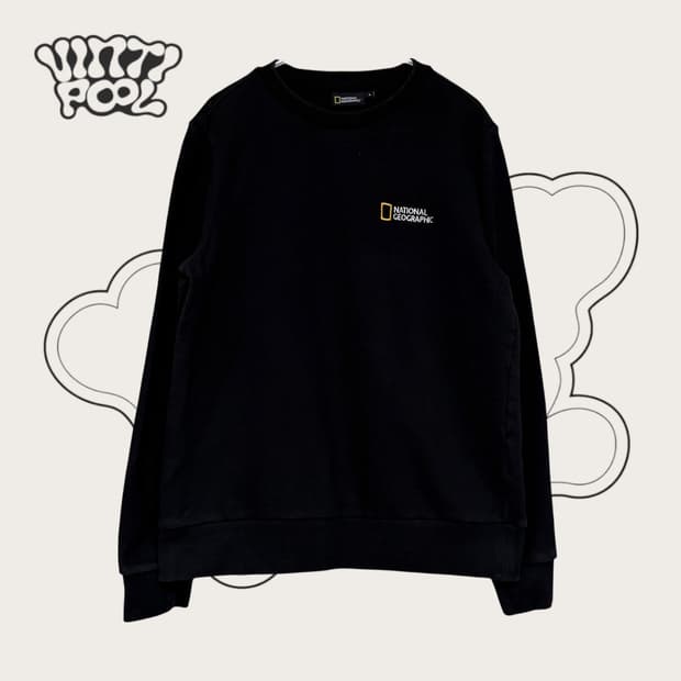 내셔널지오그래픽 스몰로고 라운드 맨투맨 S (w)