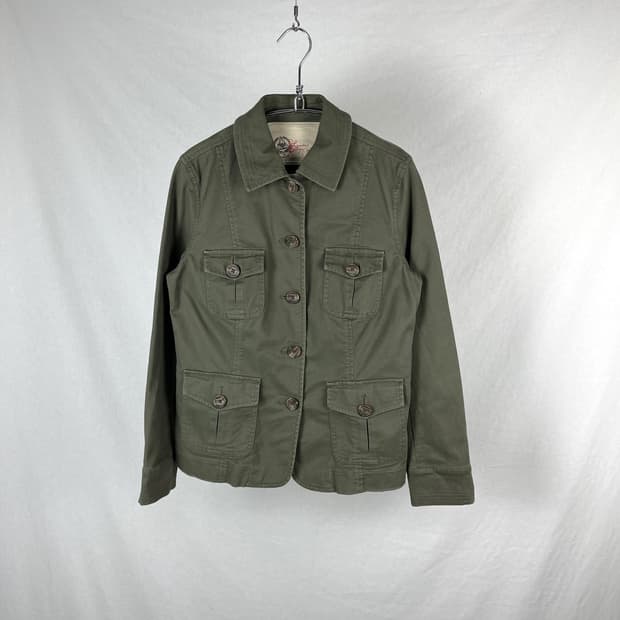 Vintage 밀리터리 포켓 카키 셔츠 자켓