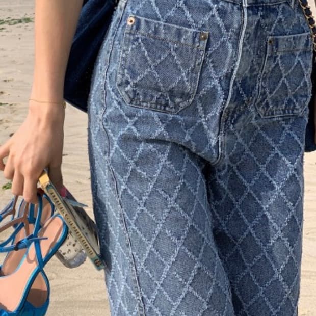 (s) 서쿠키 하이웨스트 체크진 팬츠