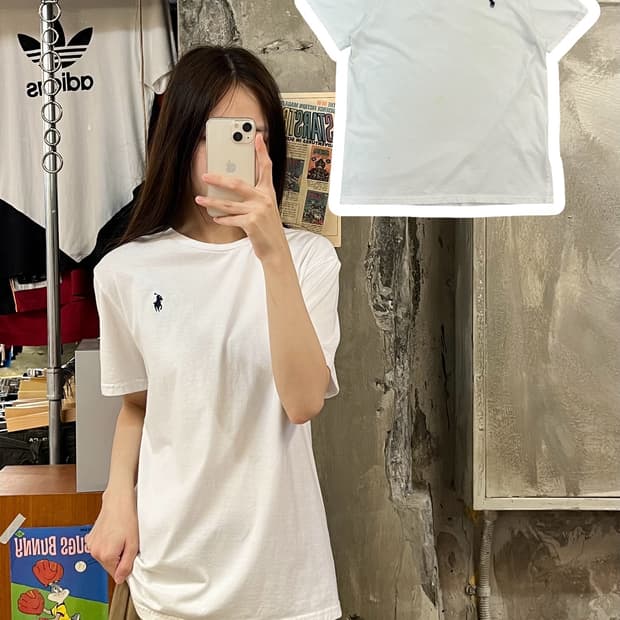 폴로 랄프로렌 베이직 반팔티 화이트 M #csz551