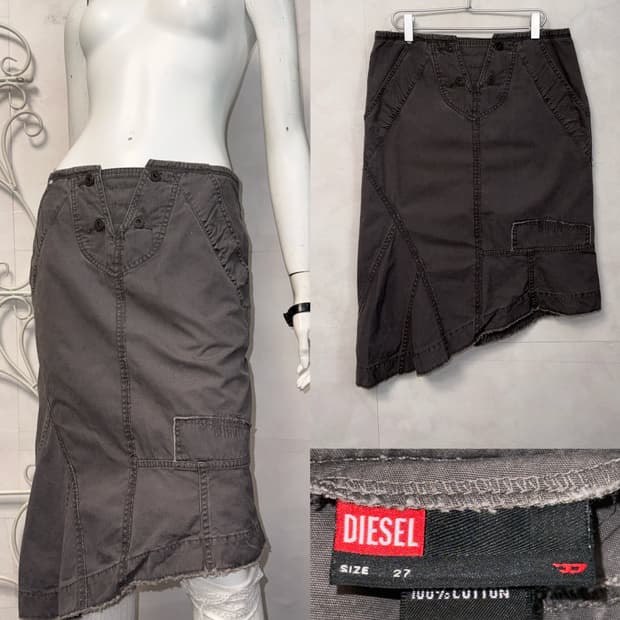 DIESEL charcoal patch line unbalanced sk