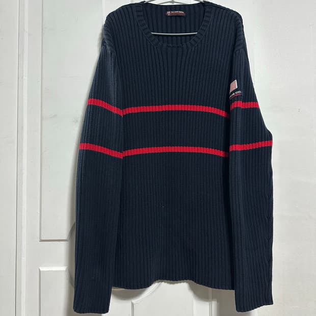 폴로 진스 성조기 니트