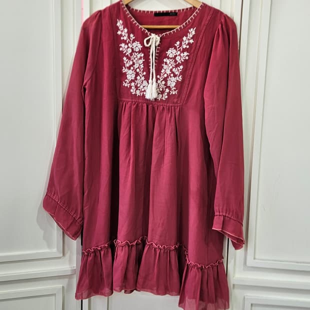 자수 보헤미안 원피스