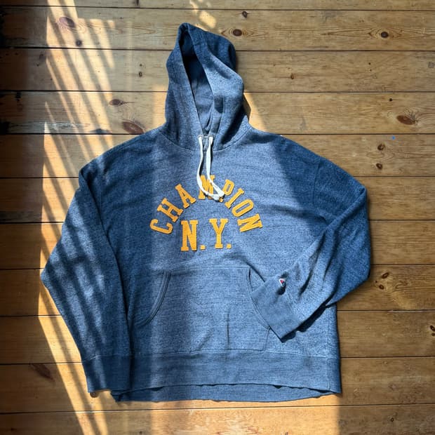 챔피온 아플리케 후드티 (멜란지 네이비)