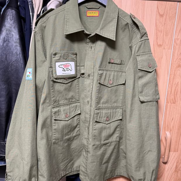 휴먼메이드 카메라맨 셔츠 올리브그린 M