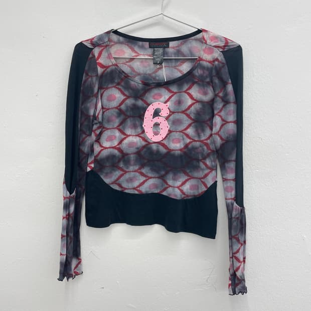 Tie-dye circle wrap top