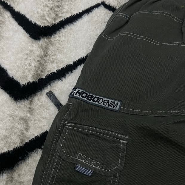 [L]재팬빈티지 Hobo 데님 7부 카고 팬츠/다크그린