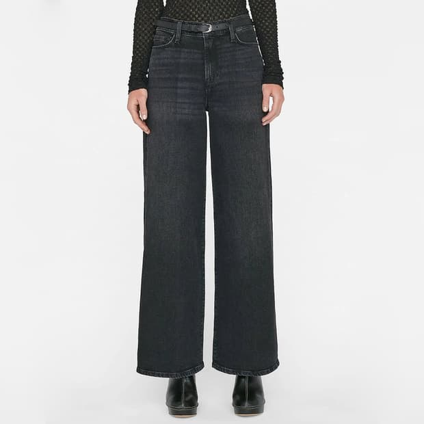 프레임 르 슬림 팔라쪼 블랙 데님 진 (24)