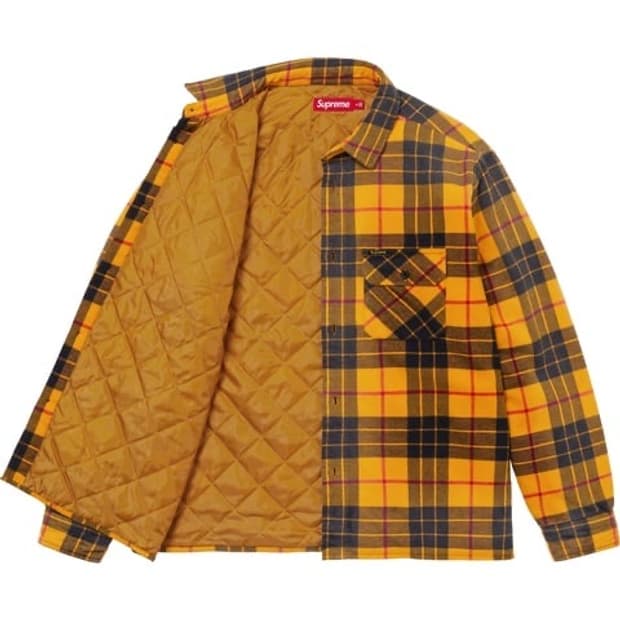 슈프림 (Supreme) 퀼팅 셔츠 자켓 타탄 체크 (M)