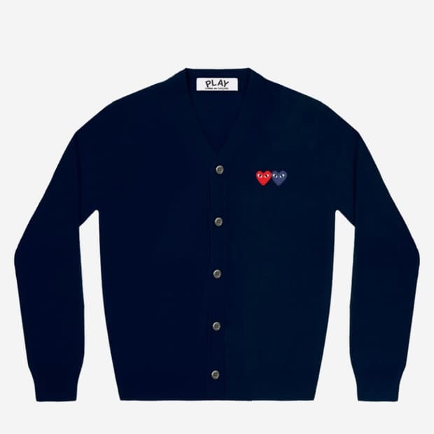 꼼데가르송 더블와페 가디건 2xl 네이비