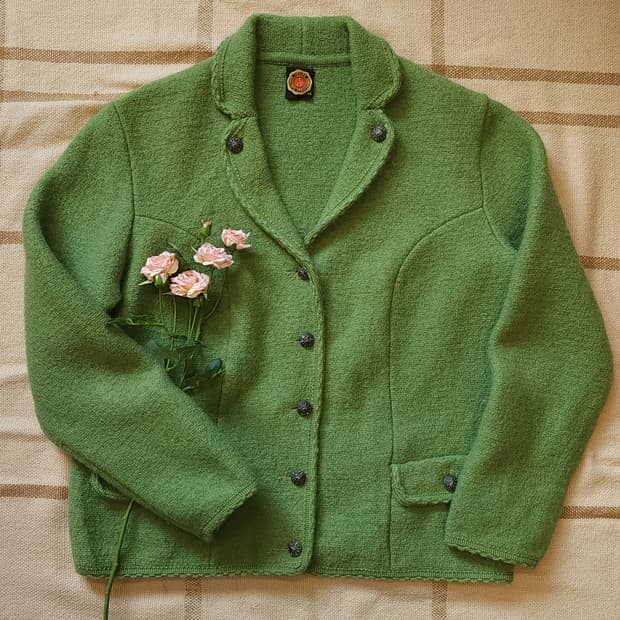 90s 울 트위드 자켓 프렌치 울 자켓 오스트리아 티롤자켓 빈티지 46