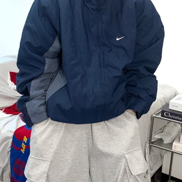 나이키 90s 네이비 그레이 점퍼 XL
