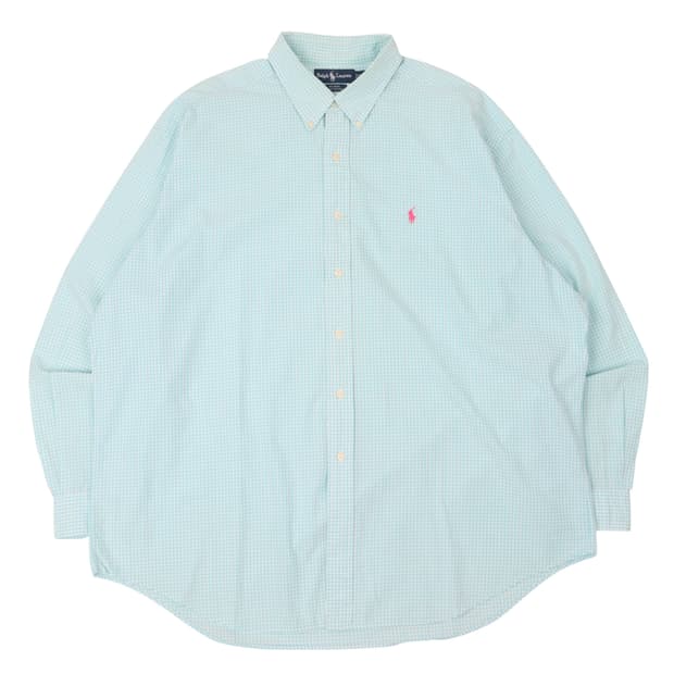 폴로 랄프로렌 민트 깅엄 체크 블레이크 셔츠