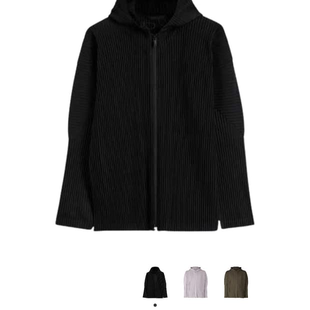 옴므플리세 이세이미야케 후드집업 블랙 3사이즈