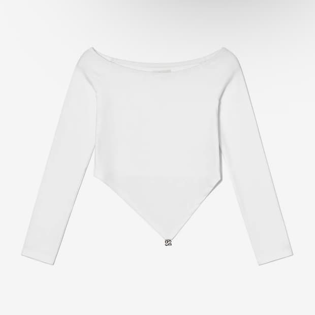 글로니 VALEN V-CUT LONG SLEEVE (WHITE)