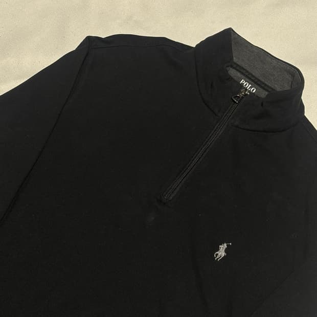 M 폴로랄프로렌 블랙 코튼 니트 집업