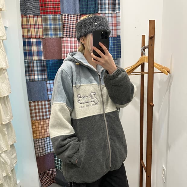 Generation 스카이블루 차콜 플리스 자켓