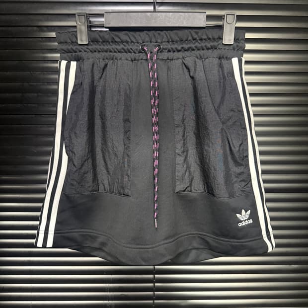아디다스 밴딩 치마 스커트 M 삼선 트랙 펑크 로리 갸루 스트릿 트레이닝