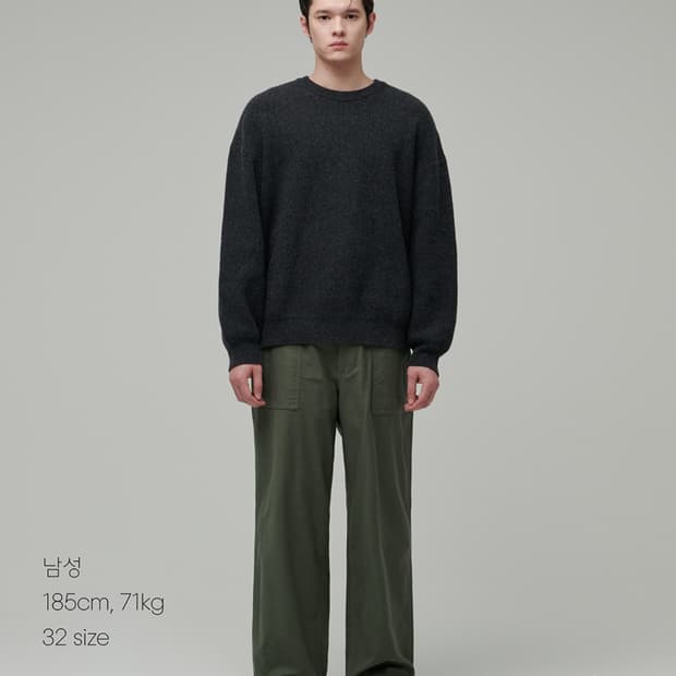 무탠다드 와이드 레플리카 퍼티그 팬츠 29인치 세이지 그린