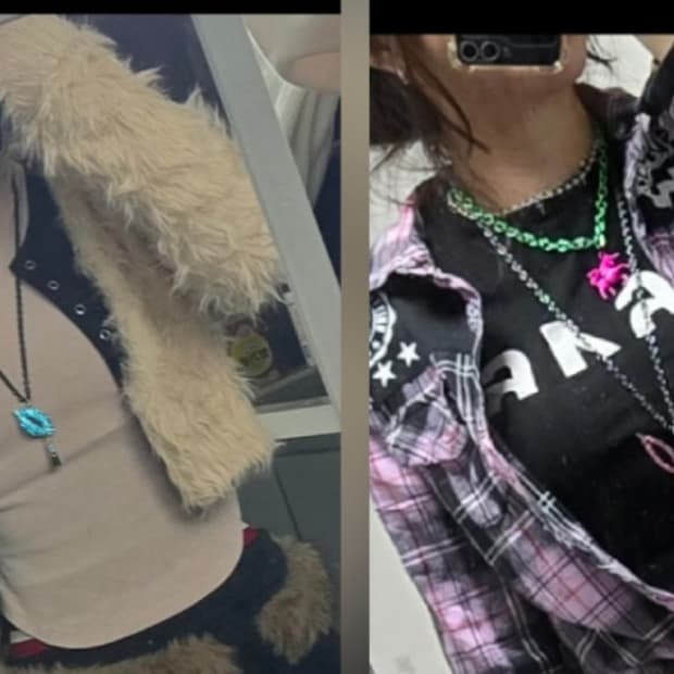 갸루 비비드 민트큐빅립팬던트. 핑크말 목걸이